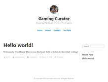 Tablet Screenshot of gamingcurator.com